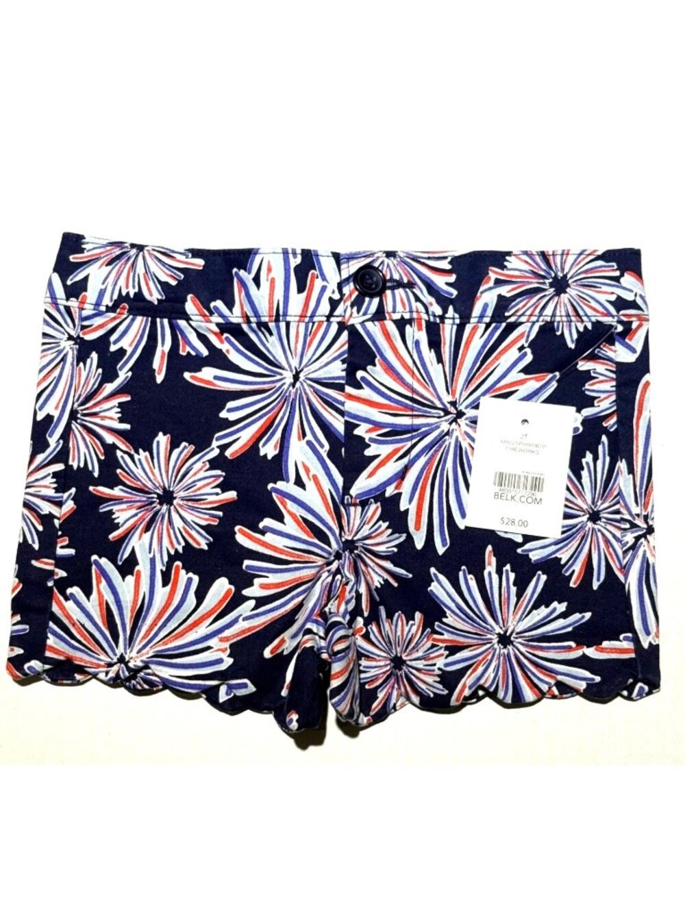 Crown & Ivy girls 2T shorts red white blue fireworks American Patriotic USA NWT